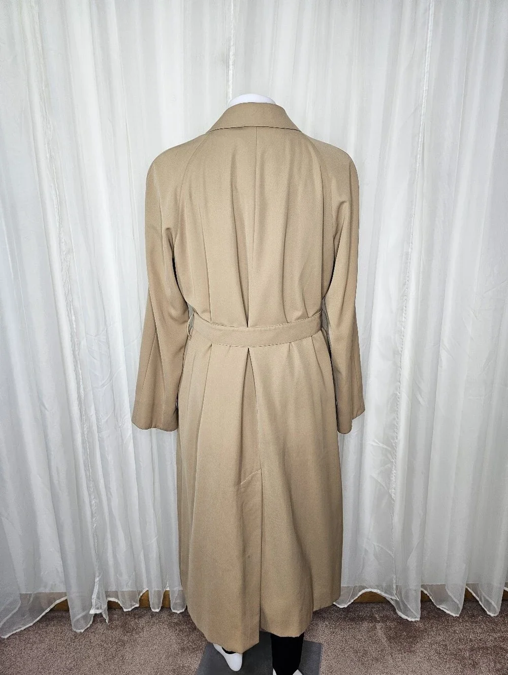 Burberry Vintage Belted Trench Coat With Wool/Camel Hair Liner Khaki Size 10 - Picture 5 of 16